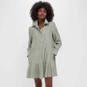 Tuckernuck Green Stripe Callahan Shirt Dress Size XS